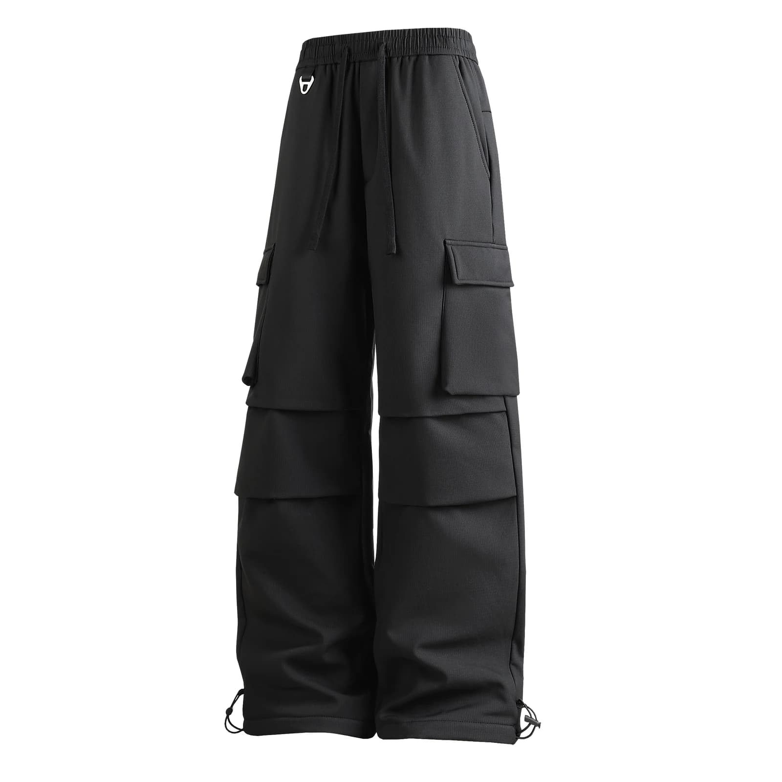 Black multi-pocket cargo pants front