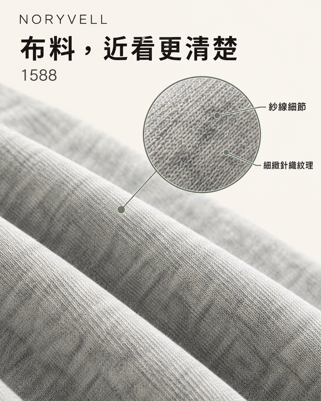 小 V 領長袖衛衣 · 布料近看