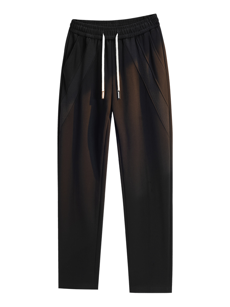 Pantalon droit à cordon de serrage · Noir · Photographie d'usine d'origine
